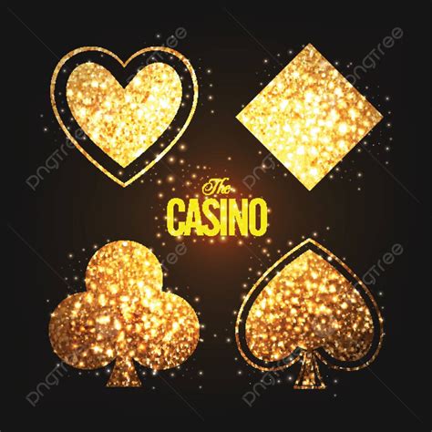 Golden Playing Cards Symbols For Casino Game Heart Banner Vector, Game ...