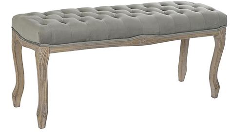 Banquette En Velours Et Bois De Caoutchouc Coloris Gris Longueur 112