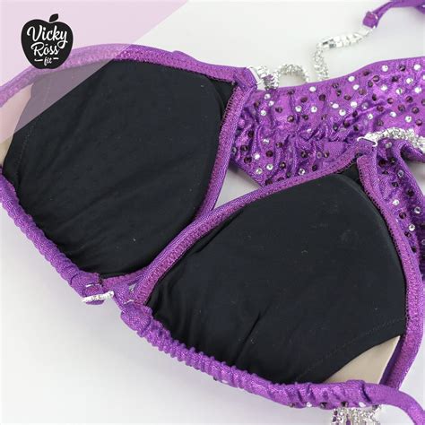 Purple Posing Bikini NPC IFBB Bikini Suit Vicky Ross Fit