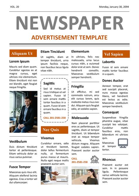 Newspaper Advertisement Template - Word | Google Docs - Highfile