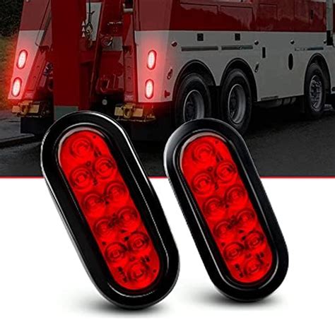 Limicar Red White Oval Tail Lights Led Flatbed Light Kit Led