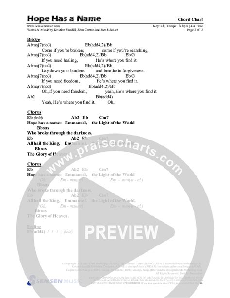 Hope Has A Name Choral Anthem Satb Sheet Music Chords And Lead Sheet