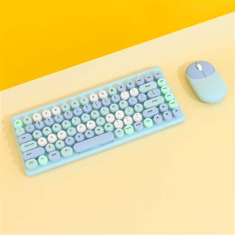 Teclado Y Mouse Inal Mbricos Moffi G Azul Qw Unica Ximi Vogue