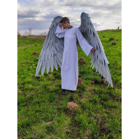 Xl Wavingmovablearticulating Silver Heaven Angel Wings Cos Inspire Uplift