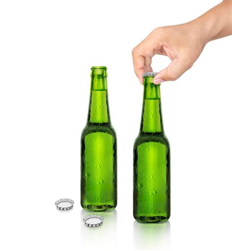 Premium Photo A Man Holding Beer Bottle Isolated On White Background