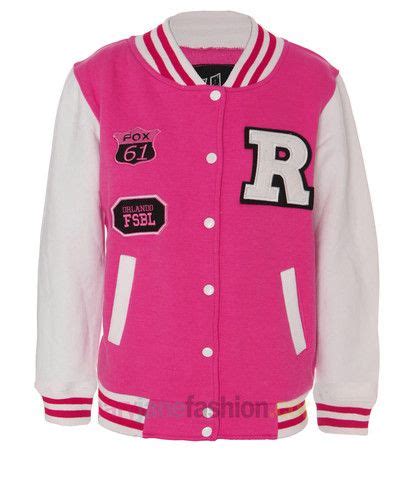 New Ladies Letterman R Varsity Baseball Bomber College Jacket Pink College Jackets Jackets