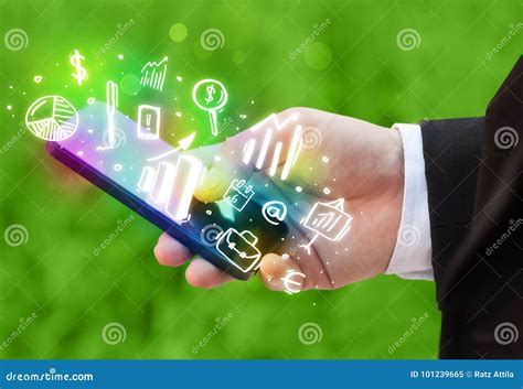 smartphone  finance  market icons  symbols stock image