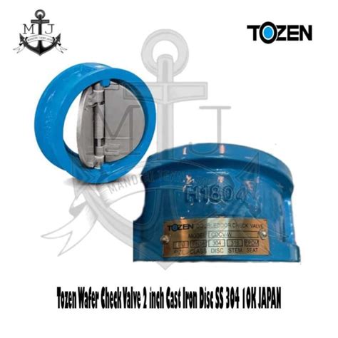 Promo Tozen Wafer Check Valve 2 Inch Cast Iron Disc SS 304 10K JAPAN