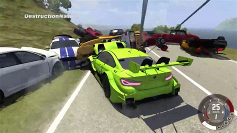 DestructionNation Police Spike Strip Car Crashes 29 Beamng Drive