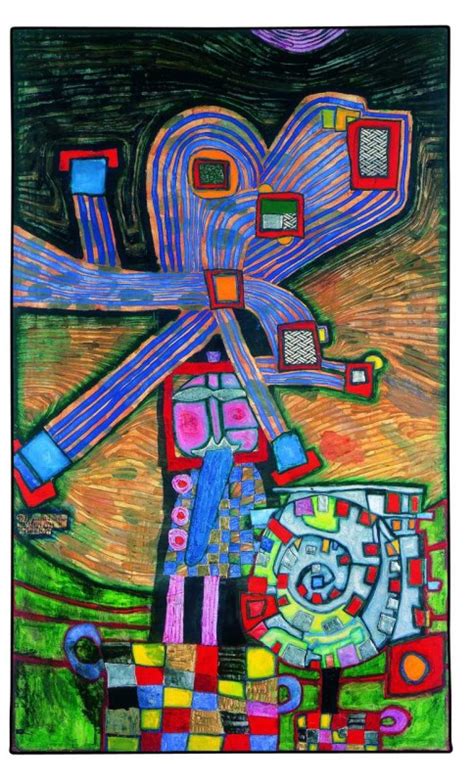Friedensreich Hundertwasser 1994 Flower Man Mixed Media