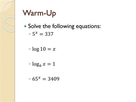 Warm Up Solve The Following Equations Ppt Download