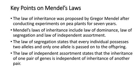 Mendels Law Of Inheritancepowerpoint Presentation Ppt