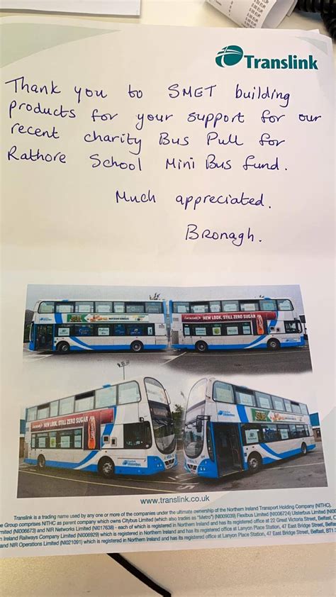 Delighted To Sponsor Translink Bus Pull For Rathore School Minibus Fund