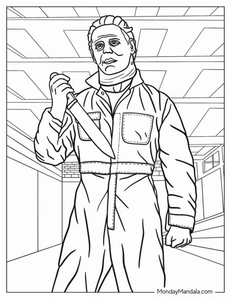 Michael Myers Coloring Pages Coloring Nation