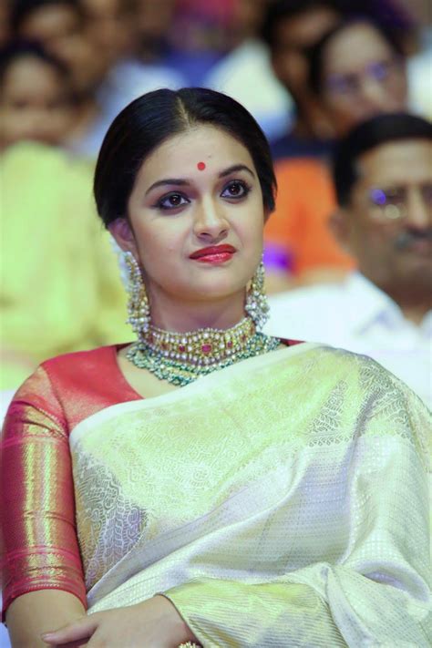 Keerthy Suresh Cute Traditional Look In Saree At Mahanati Movie Audio