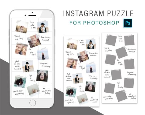 Instagram Puzzle Template For Canva Instagram Template