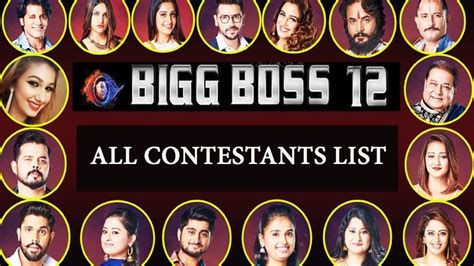 Big Boss All Contestants List Youtube