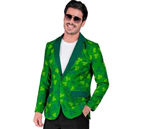 Disfraz o Chaqueta de Día de San Patricio Trébol verde para hombre