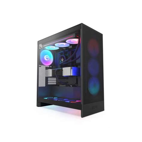 Nzxt H Flow Rgb Atx Mid Tower Cabinet Black With Rgb Fans