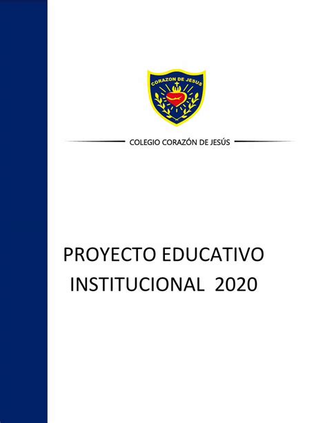 PDF PROYECTO EDUCATIVO INSTITUCIONAL 2020 2020 2 9 2 Proyecto