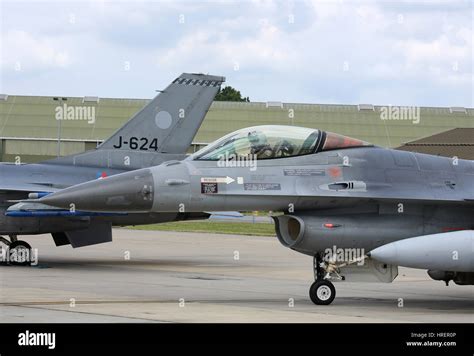 A Pair Of Rnlaf Royal Netherlands Air Force F 16 Fighting Falcons Attended The Raf Coningsby