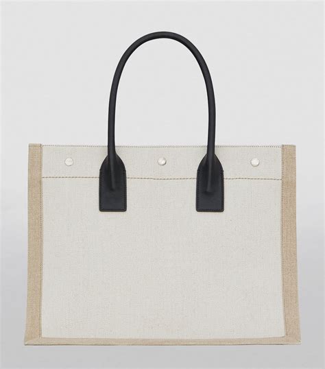 Saint Laurent White Rive Gauche Canvas Tote Bag Harrods Uk