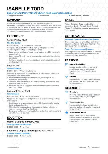 Pastry Chef Resume Examples Guide For