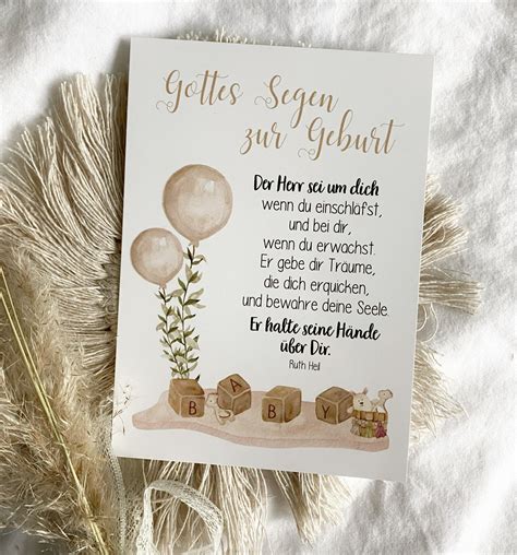 Christliche Postkarte Zur Geburt Gottes Segen Zur Geburt Etsy