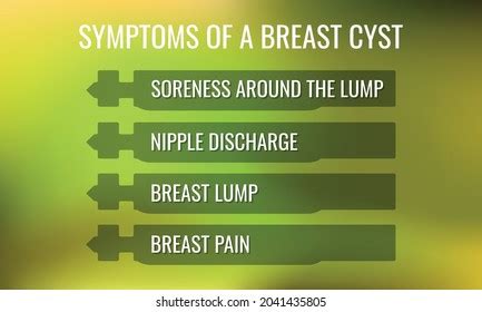 Symptoms Breast Cyst Vector Illustration Medical Stock Vector (Royalty ...