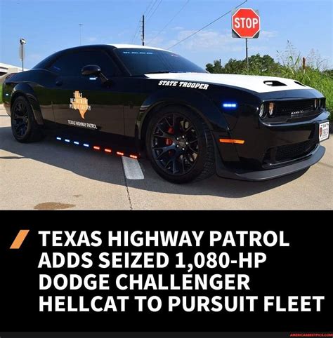 Texas Highway Patrol Adds Seized 1080 Hp Dodge Challenger Hellcat To