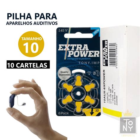 60 Pilha Para Aparelho Auditivo Extra Power 10 ORIGINAL Shopee Brasil