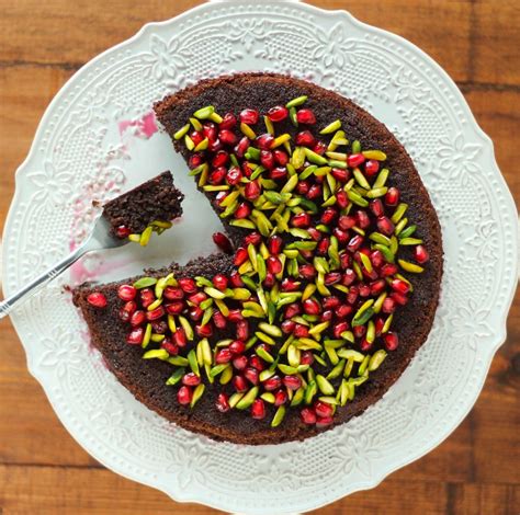 Mediterranean Chocolate and Pomegranate Cake