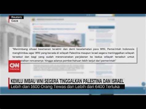 Kemlu Imbau WNI Segera Tinggalkan Palestina Dan Israel YouTube