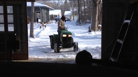 John Deere 445 Snow Plowing Youtube