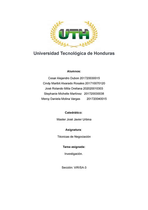 Tarea Grupal Grupo Tecnicas De Neg Universidad Tecnol Gica De