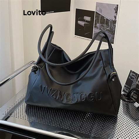 Lovito Women Casual Letter Commute Office Workers High Capacity