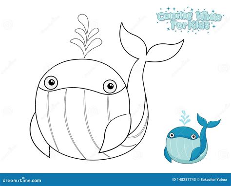 Vecteur Colorant La Baleine Mignonne De Bande Dessin E Jeu Ducatif