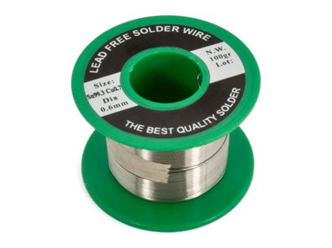 Buy Solder Wire Sn Cu 0 60mm 100g Lead Free At The Right Price Electrokit