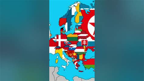 Map Of Eroupe With Flags Of Countries The Shear The Shortest Border With Them Youtube