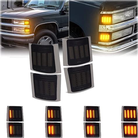 Schwarze LED Seitenblinker für 1994 1999 Chevy Trucks