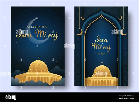 Al Isra Wal Mi Raj Translate The Night Journey Prophet Muhammad Vector