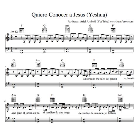 Quiero Conocer A Jesus Yeshua Partitura Cristiana Notas Acordes Pdf