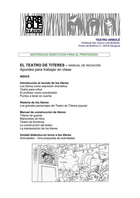 PDF EL TEATRO DE TITERES Ð Apuntes para trabajar en clase tteres EL