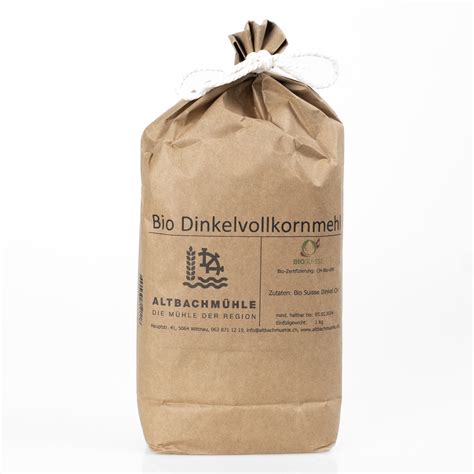 Dinkelmehl Vollkorn Dark Spelt Flour Bio Switzerland 1kg