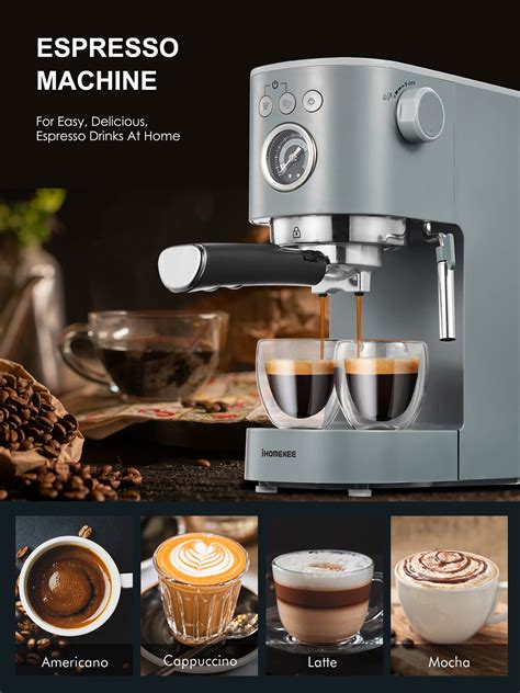 Ihomekee Espresso Machine Coffee Makers 15 Bar Cappuccino Machines With