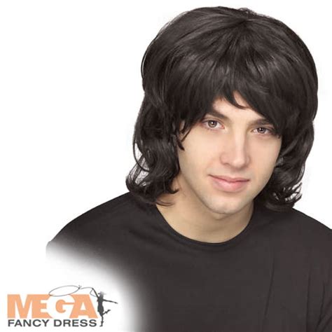 Black 70s Shag Wig Retro Accessory Mega Fancy Dress