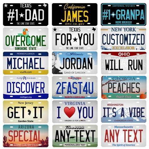 Custom Motorcycle License Plate Personalized Name Customized Text All 50 States 3 Sizes Car Tag