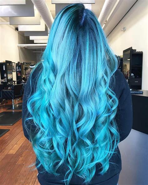 Wavy Haircuts Cool Hairstyles Hairstyle Ideas Bright Blue Hair Turquoise Hair Ass Hair