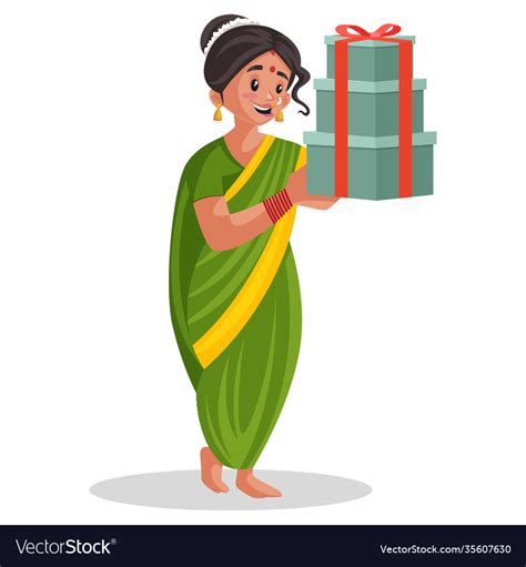 Indian Marathi Woman Cartoon Royalty Free Vector Image