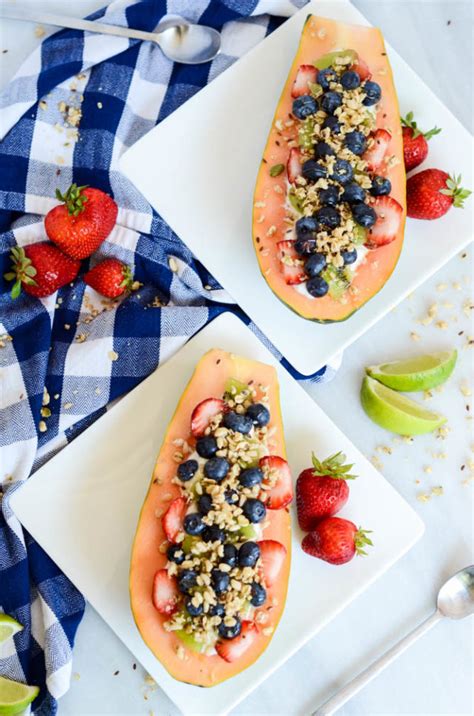 Back-to-School Papaya Breakfast Boats - CaliGirl Cooking